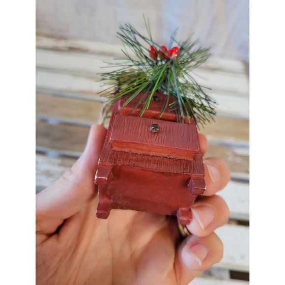 Drawer pine ornament country folk art vintage Xmas holiday tree - Picture 6 of 6